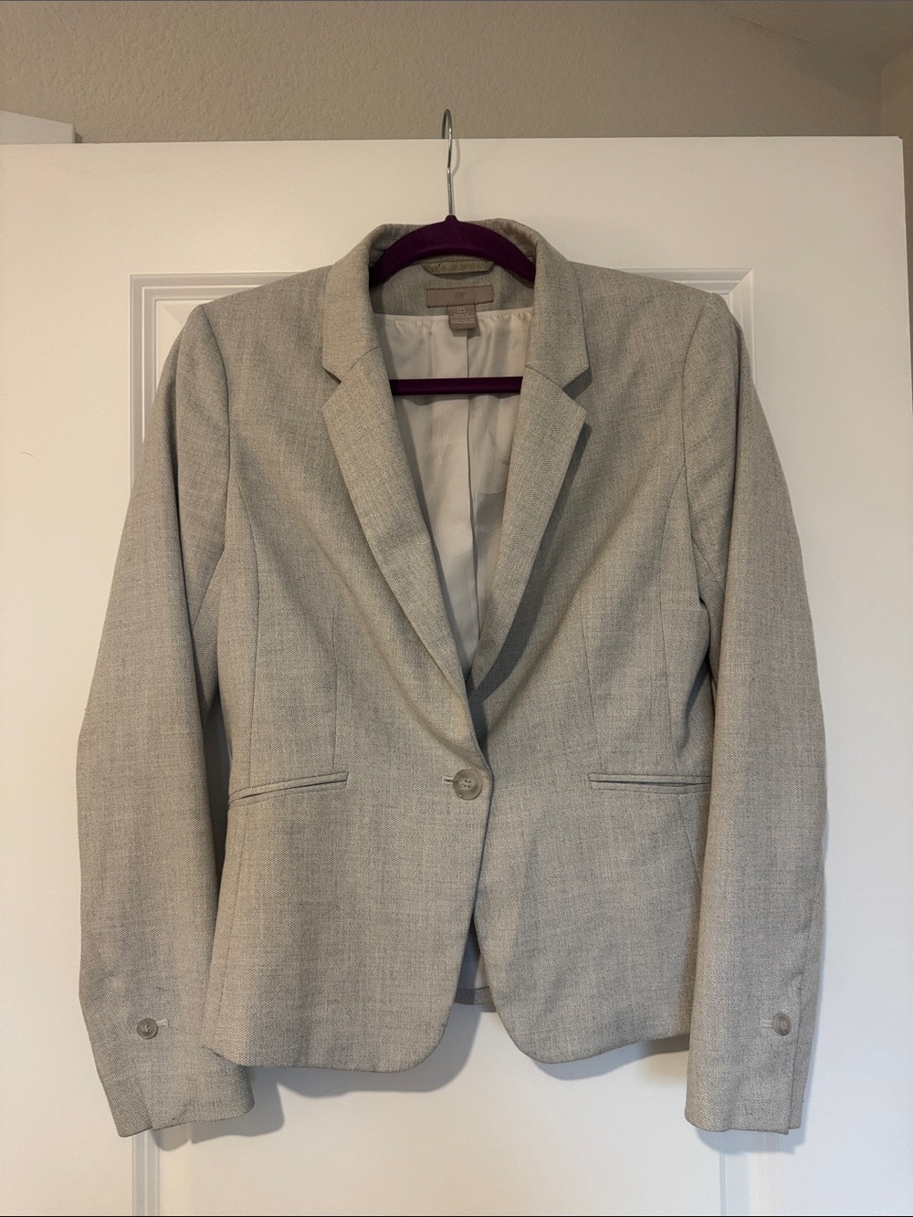 H&M Light Gray Single-Button Tailored Blazer